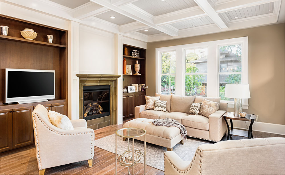 coffered-ceiling-living-room-residential-painters